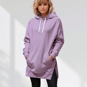 THE WARMY OVERSIZED HOODIE DRESS in Purple NWT